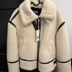 Zara Teddy Biker Jacket